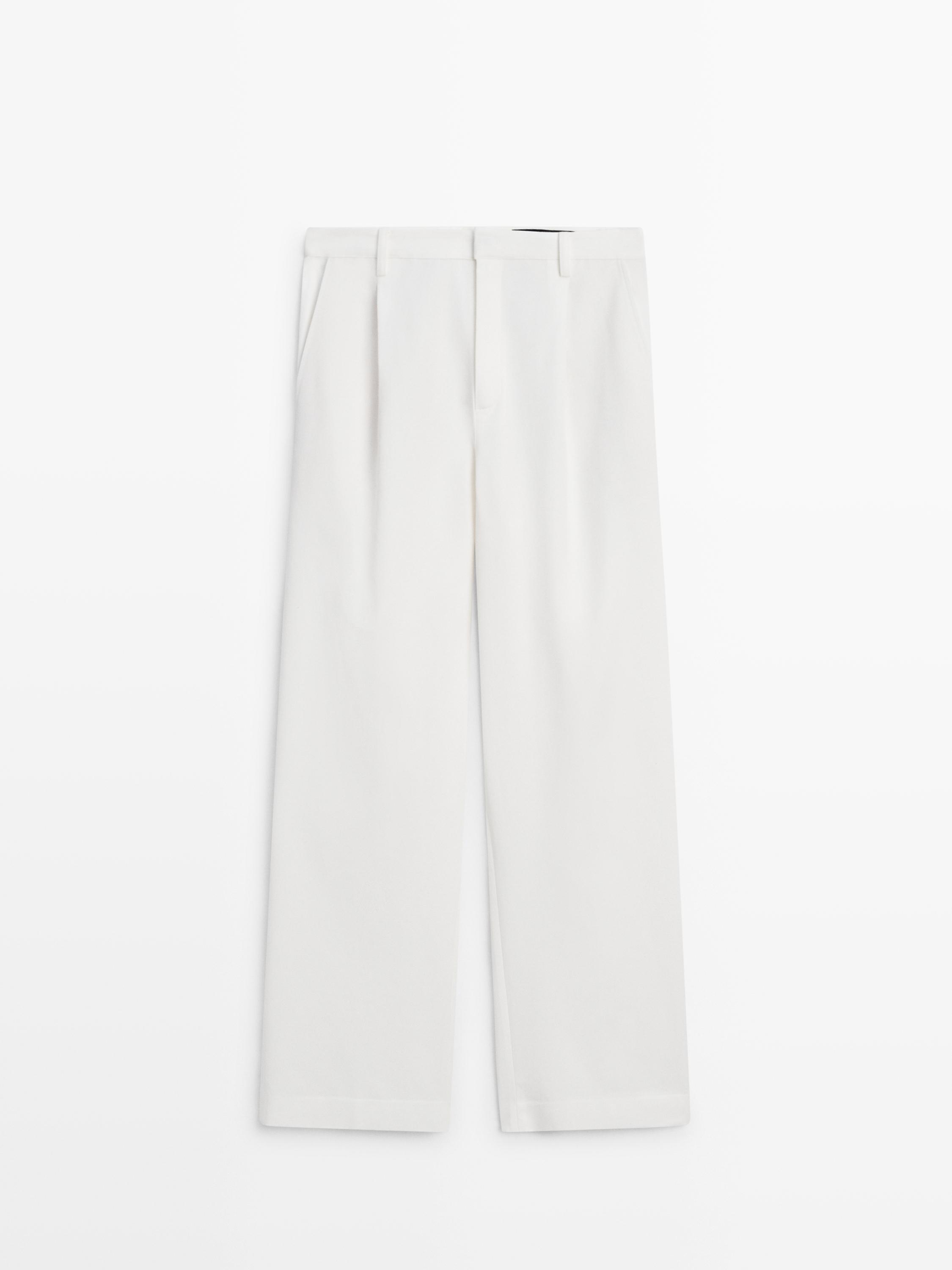 Pantalon à pinces en coton